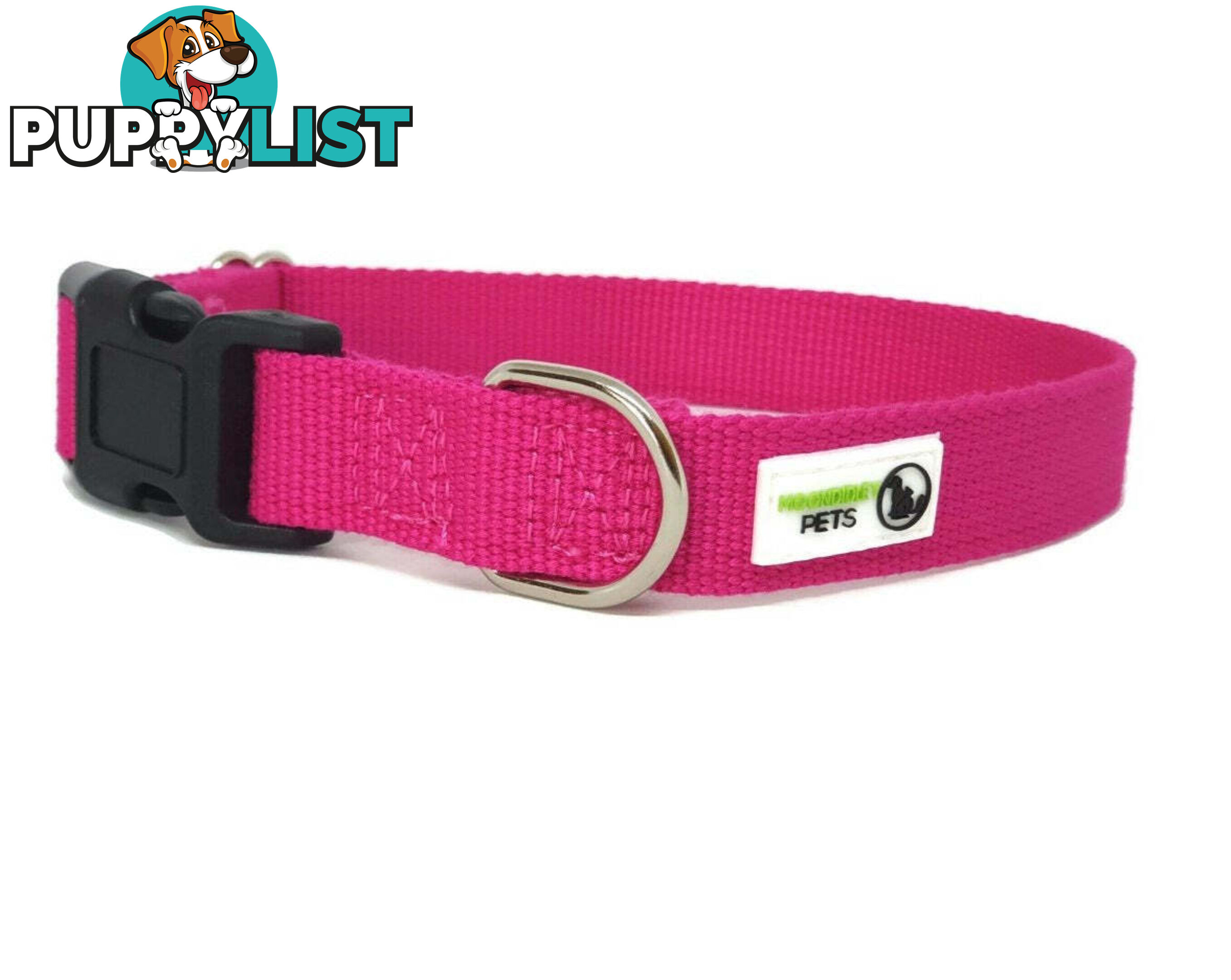 100% Pure Bamboo Fibre Dog Collar Plastic Buckle - Moondidley Pets - MDPCOLBAMXSBLK