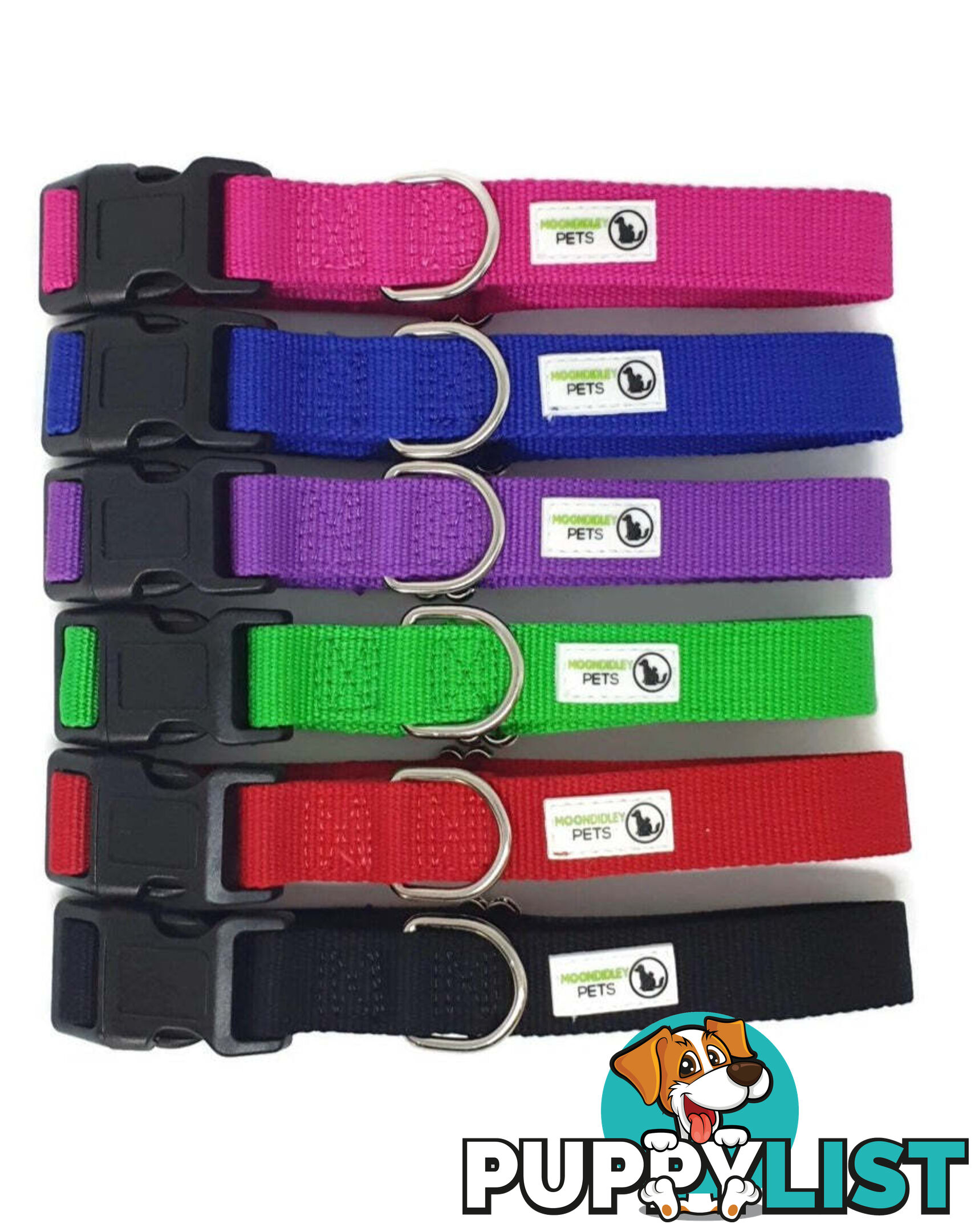 100% Pure Bamboo Fibre Dog Collar Plastic Buckle - Moondidley Pets - MDPCOLBAMXSBLK
