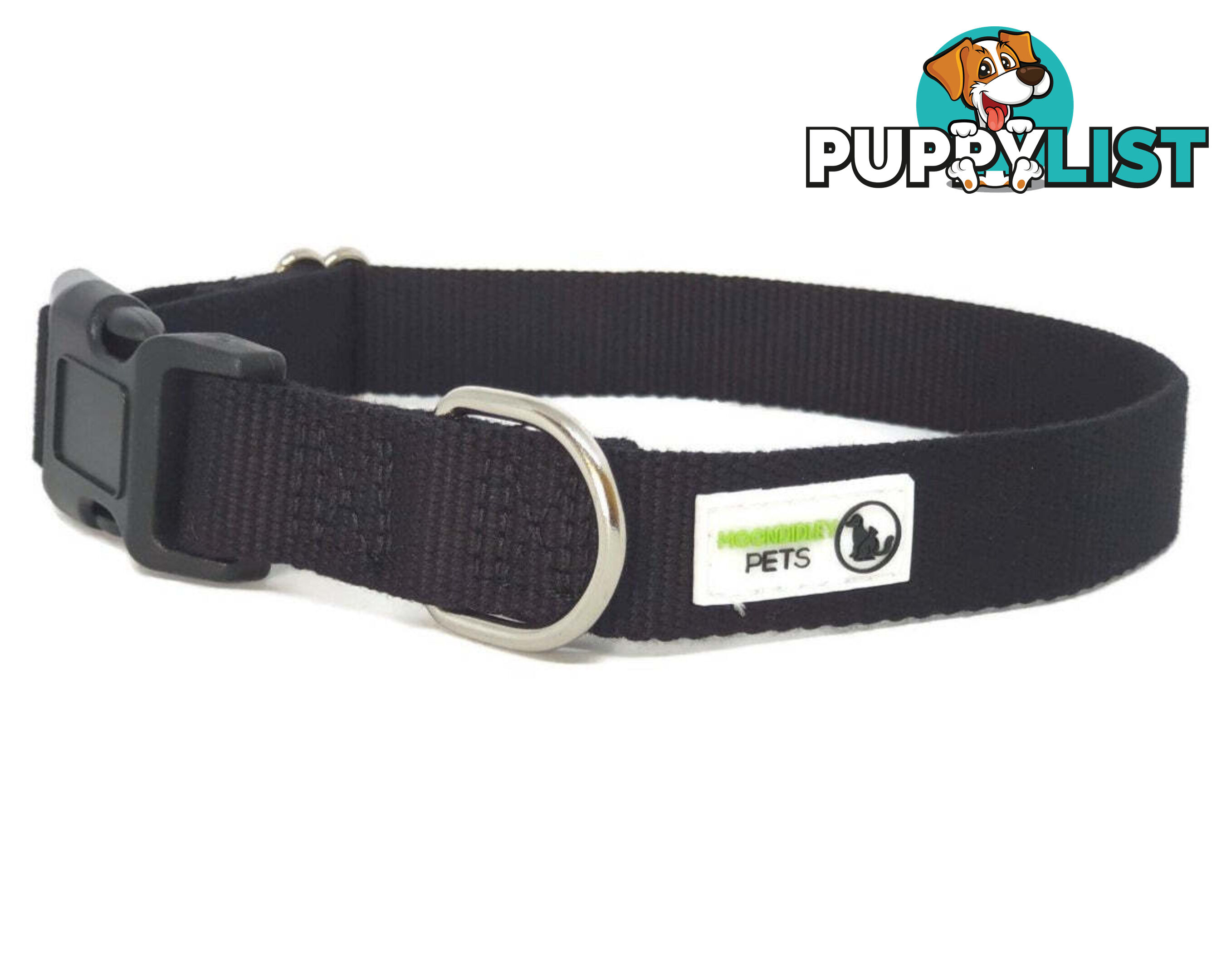 100% Pure Bamboo Fibre Dog Collar Plastic Buckle - Moondidley Pets - MDPCOLBAMXSBLK