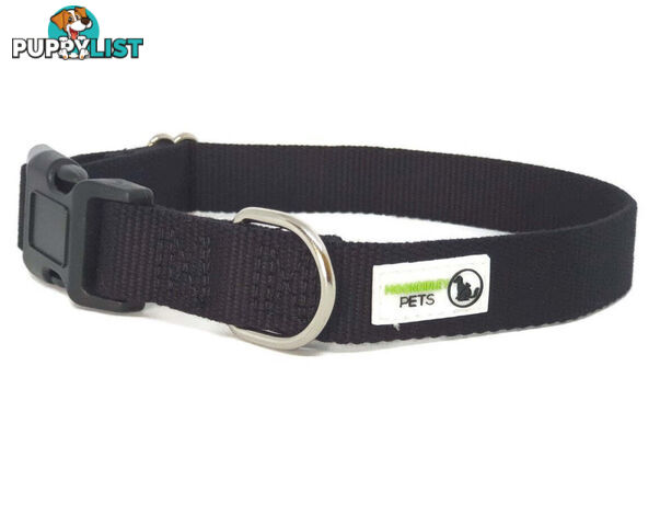 100% Pure Bamboo Fibre Dog Collar Plastic Buckle - Moondidley Pets - MDPCOLBAMXSBLK
