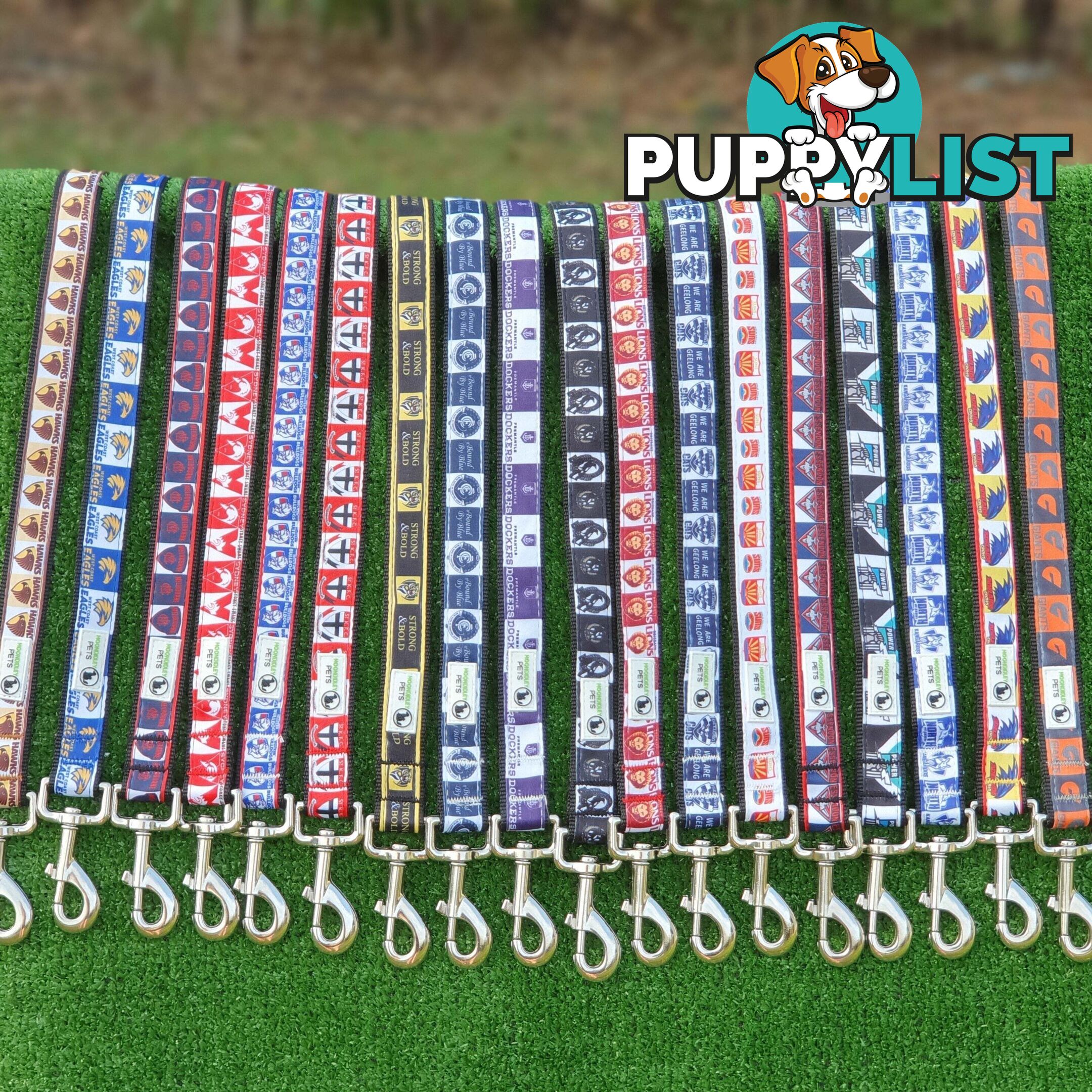 AFL Dog Leads, Footy - Aussie Rules - Moondidley Pets - MDPLDAFL-MEDE