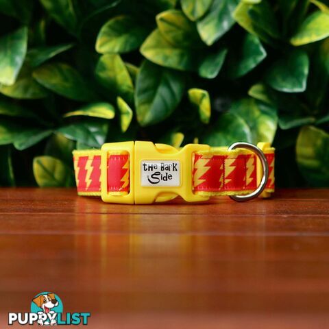 Lightning Bolt Dog Collar - Hand Made by The Bark Side - TBSLIGSBCK