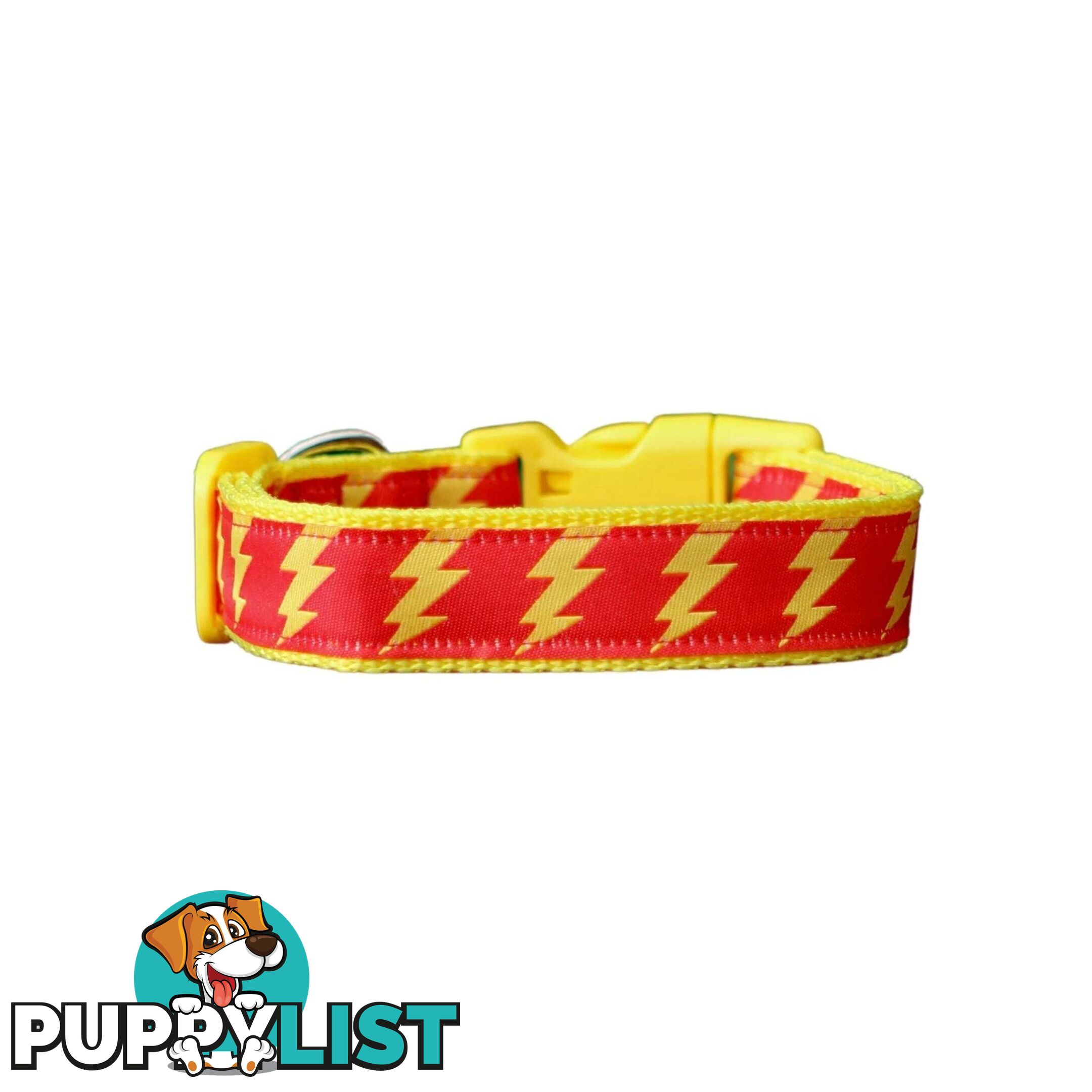 Lightning Bolt Dog Collar - Hand Made by The Bark Side - TBSLIGSBCK