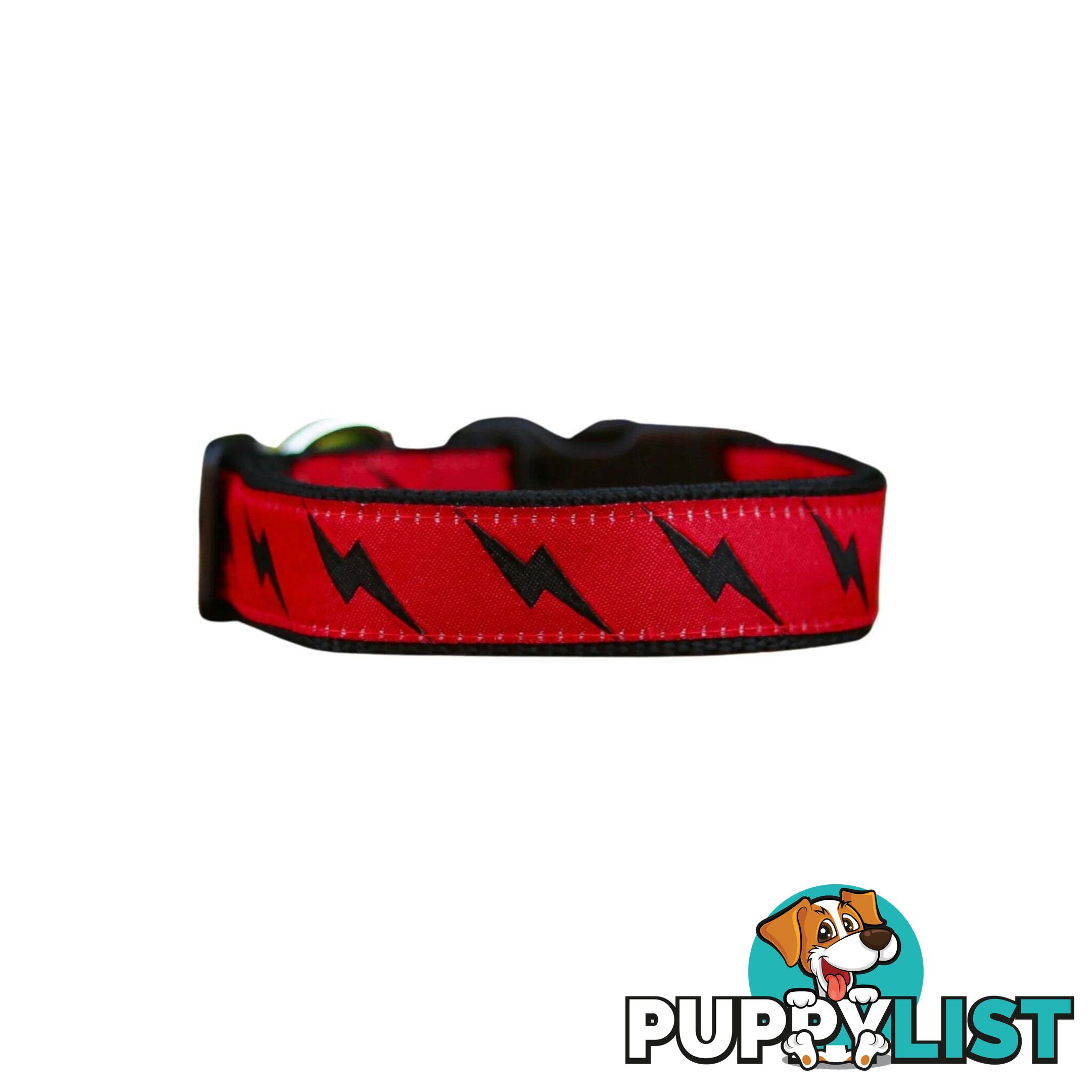 Lightning Bolt Dog Collar - Hand Made by The Bark Side - TBSLIGSBCK