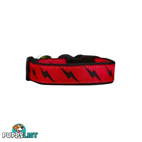 Lightning Bolt Dog Collar - Hand Made by The Bark Side - TBSLIGSBCK