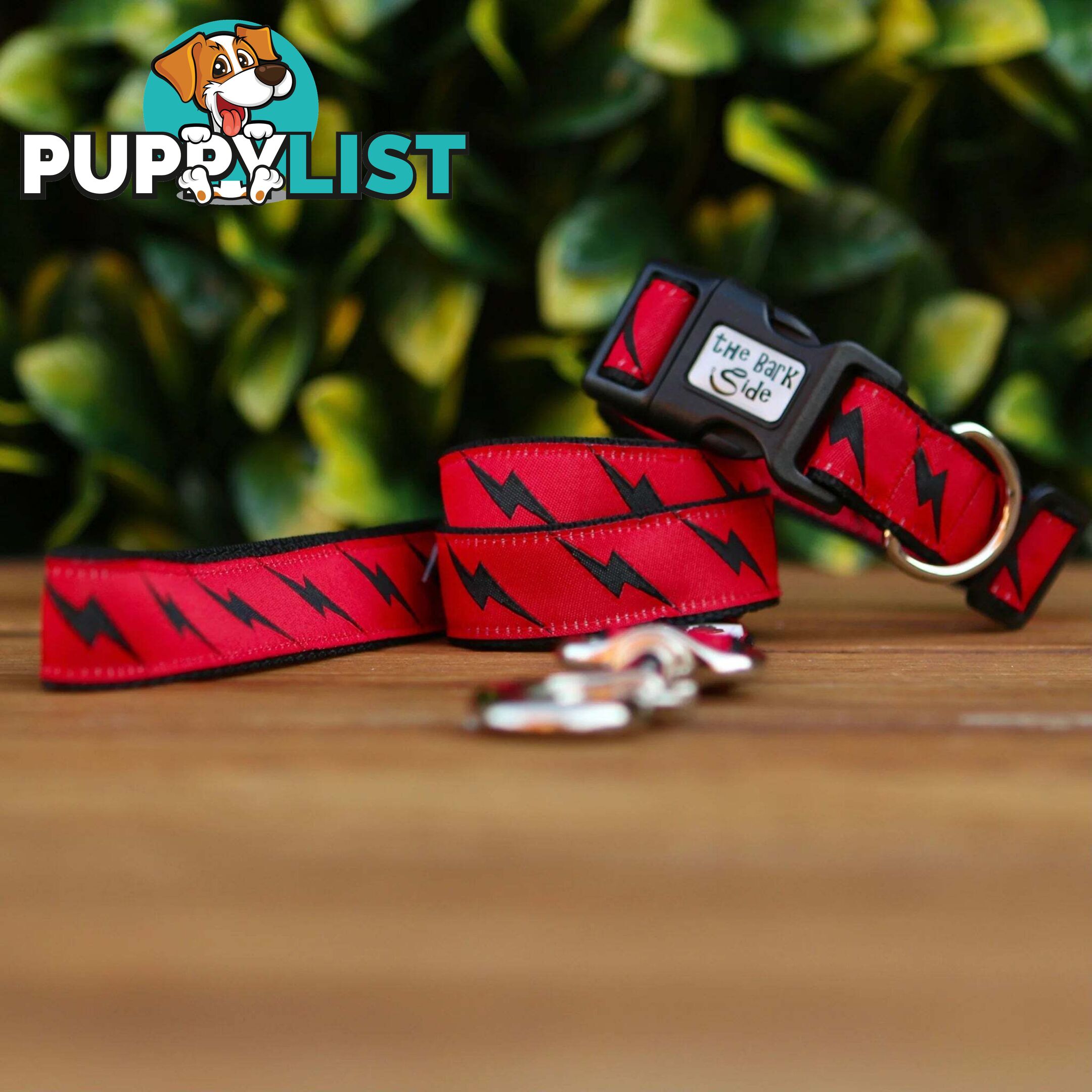 Lightning Bolt Dog Collar - Hand Made by The Bark Side - TBSLIGSBCK
