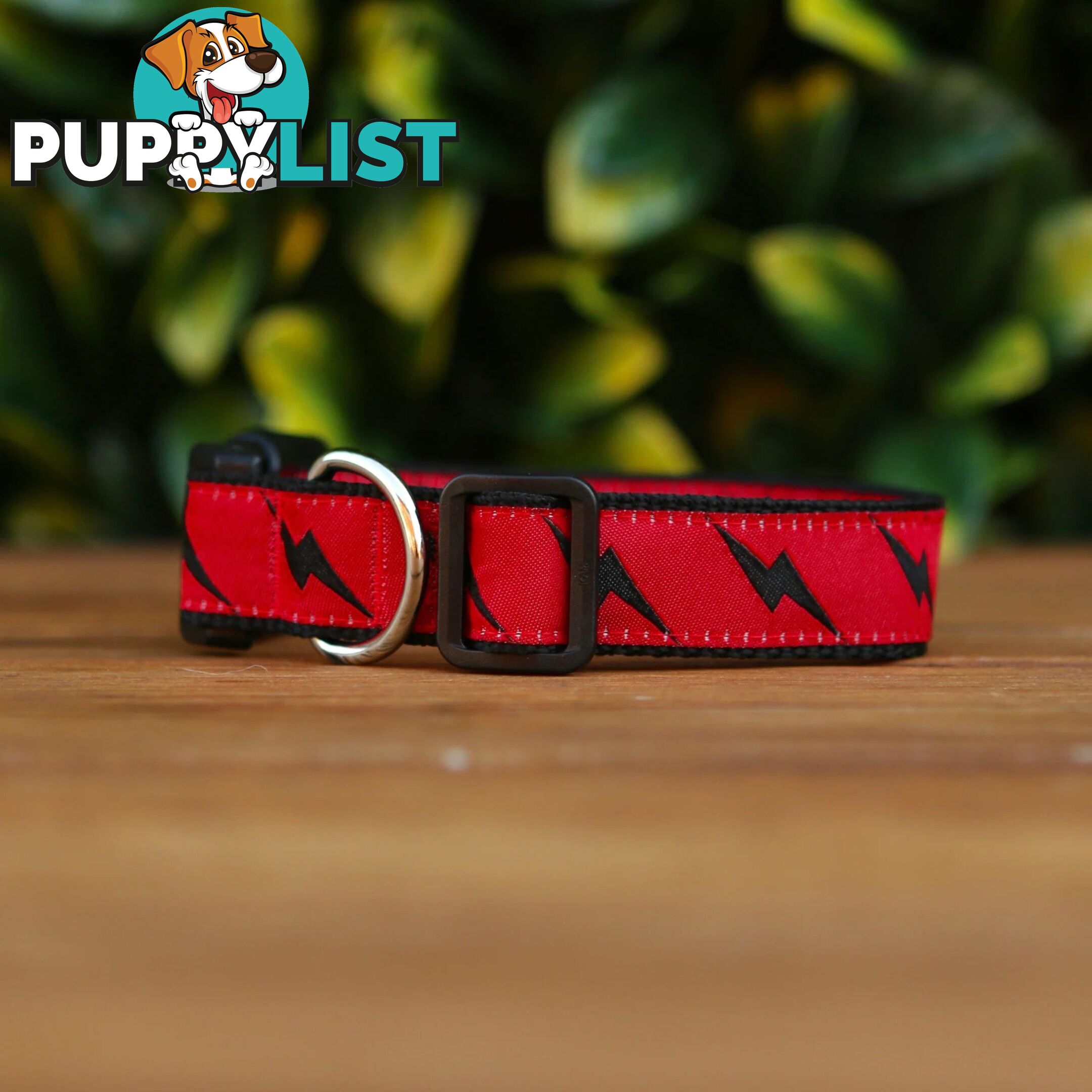 Lightning Bolt Dog Collar - Hand Made by The Bark Side - TBSLIGSBCK