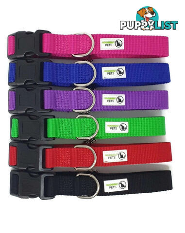 100% Pure Bamboo Fibre Dog Collar Plastic Buckle - Moondidley Pets - MDPCOLBAMLRED