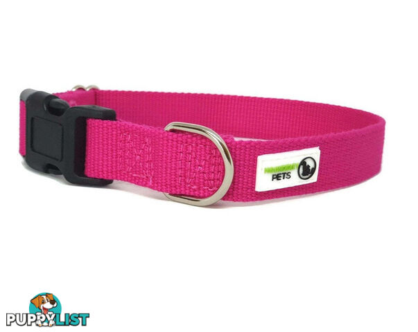 100% Pure Bamboo Fibre Dog Collar Plastic Buckle - Moondidley Pets - MDPCOLBAMLRED