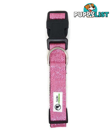 Bling Glitter Overlay Nylon Collar - Breakaway Buckle - Moondidley Pets - MDPCOLBLISGRN