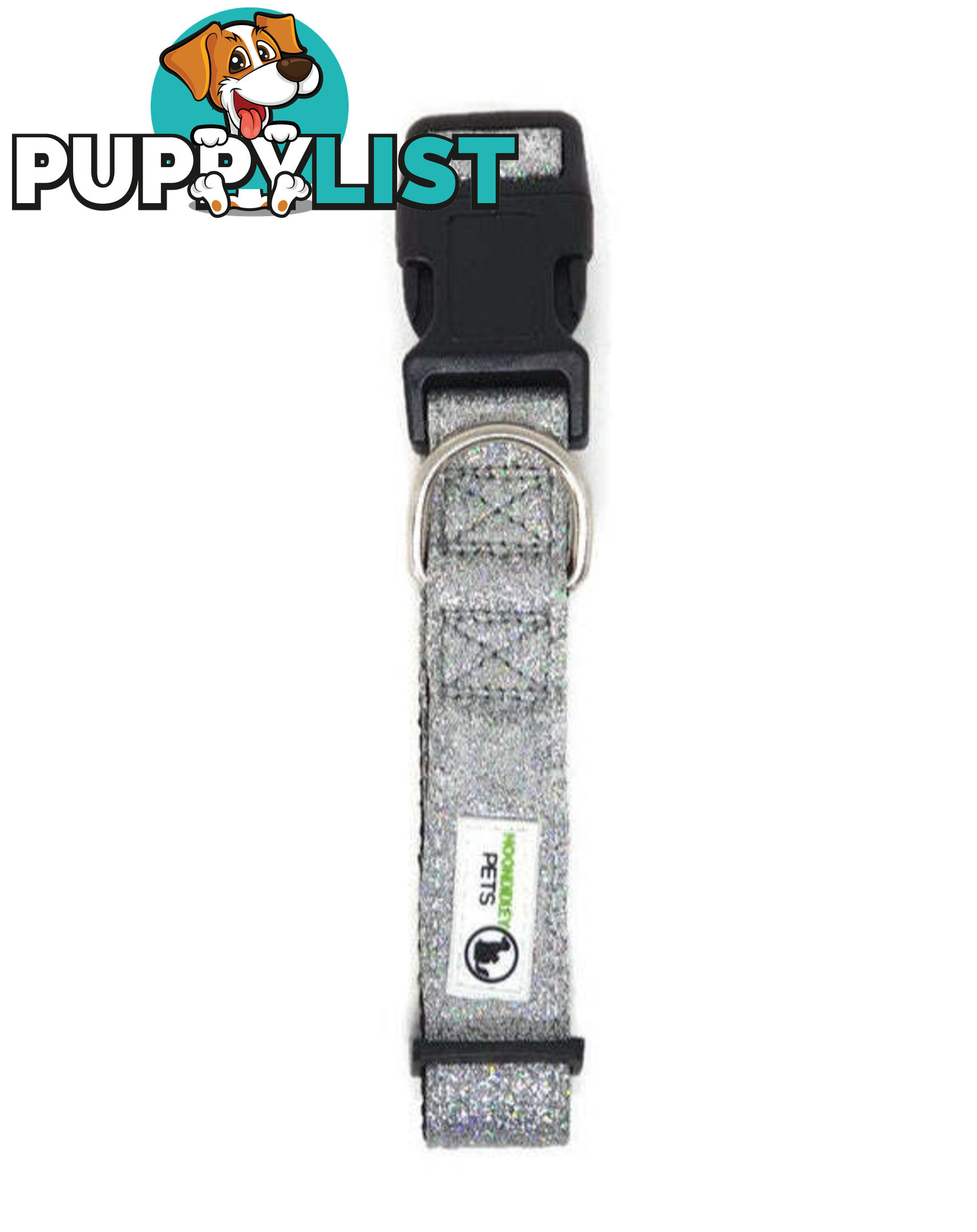Bling Glitter Overlay Nylon Collar - Breakaway Buckle - Moondidley Pets - MDPCOLBLISGRN