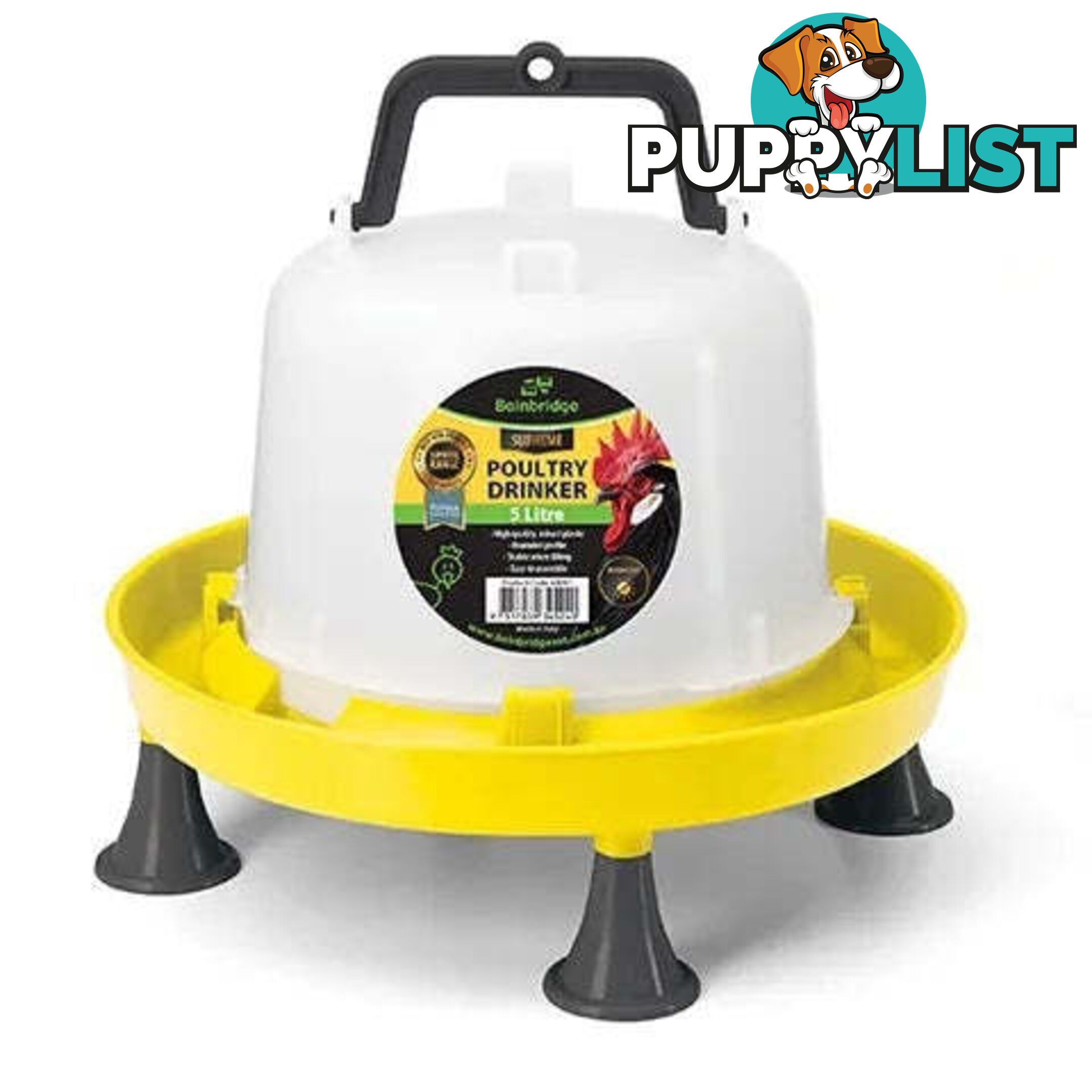 SUPREME POULTRY DRINKER WITH HANDLE - BAINBRIDGE - BB-A8091