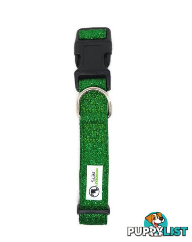 Bling Glitter Overlay Nylon Collar - Breakaway Buckle - Moondidley Pets - MDPCOLBLISHPNK