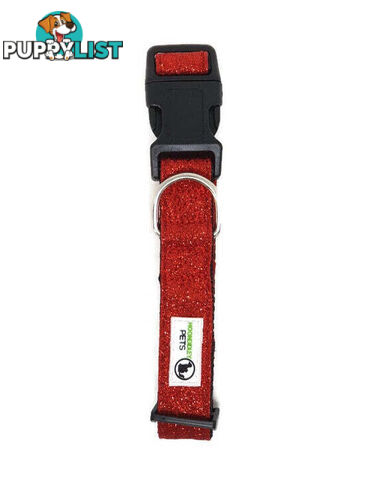 Bling Glitter Overlay Nylon Collar - Breakaway Buckle - Moondidley Pets - MDPCOLBLISHPNK