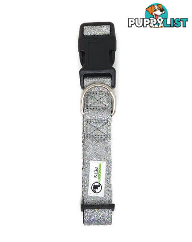 Bling Glitter Overlay Nylon Collar - Breakaway Buckle - Moondidley Pets - MDPCOLBLISHPNK