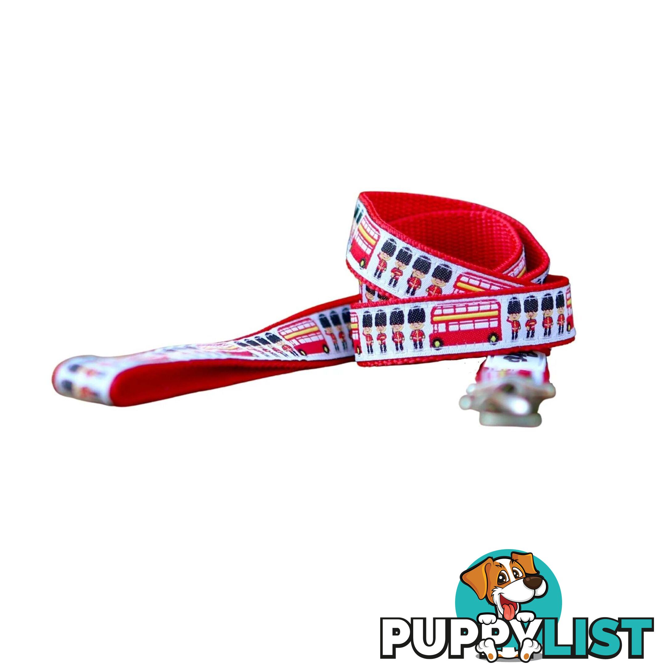 London Themed Dog Lead / Dog Leash - Hand Made by The Bark Side - TBSLDLONRED201.8