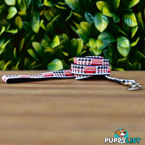 London Themed Dog Lead / Dog Leash - Hand Made by The Bark Side - TBSLDLONRED201.8