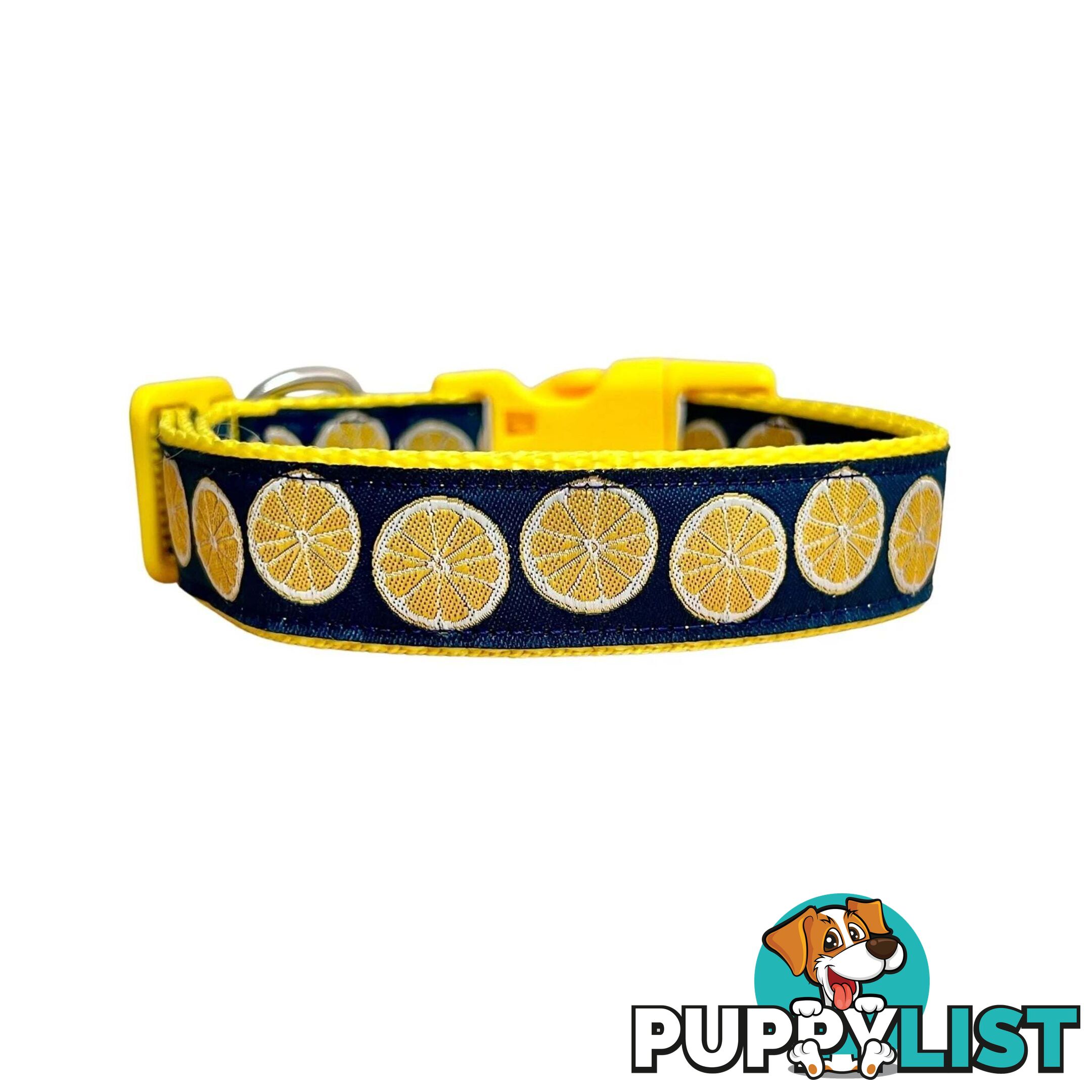 Lemon Dog Collar / XS - L - Hand Made by The Bark Side - TBSLEMMED