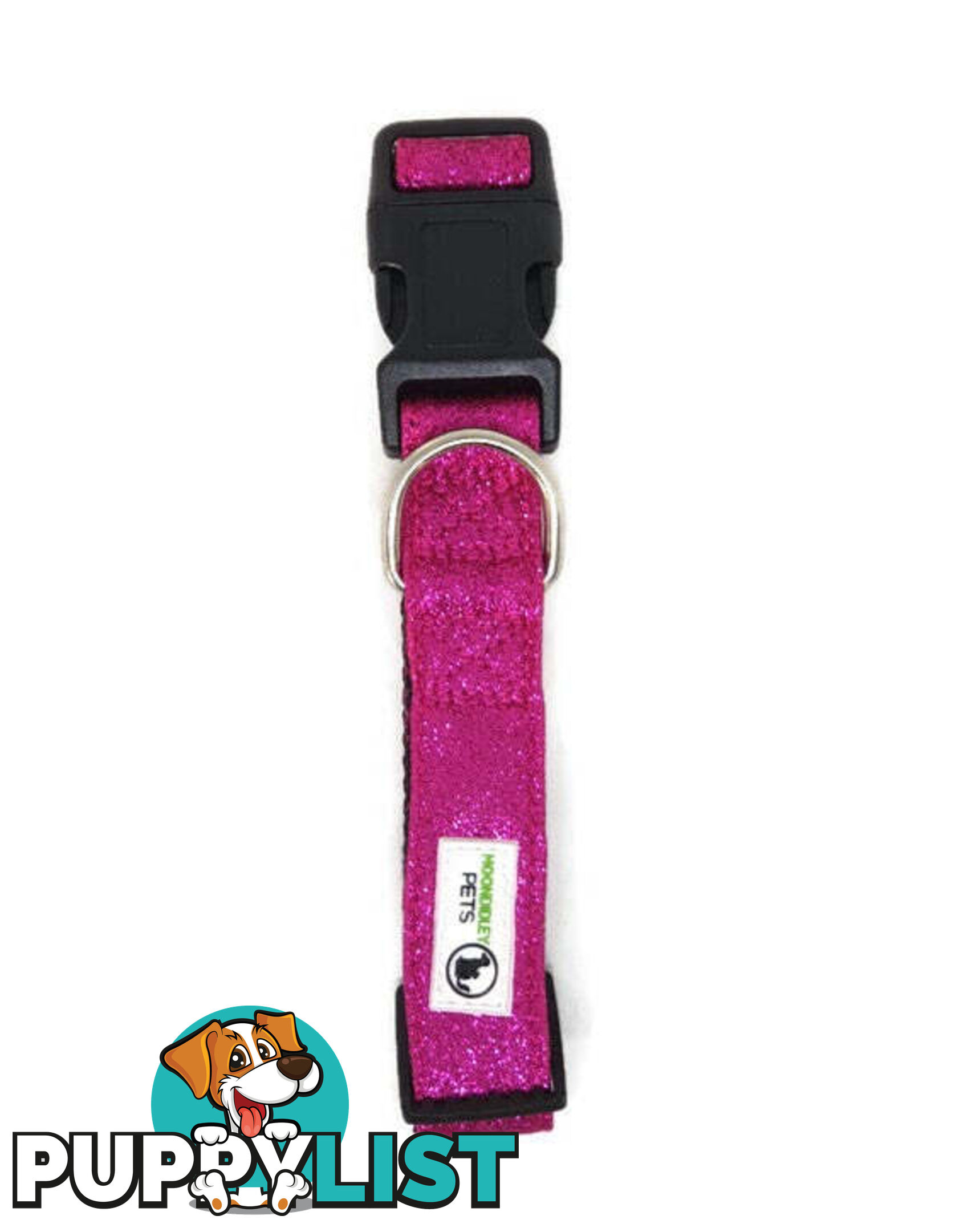 Bling Glitter Overlay Nylon Collar - Breakaway Buckle - Moondidley Pets - MDPCOLBLIMSIL