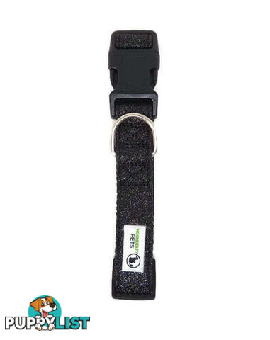 Bling Glitter Overlay Nylon Collar - Breakaway Buckle - Moondidley Pets - MDPCOLBLIMSIL