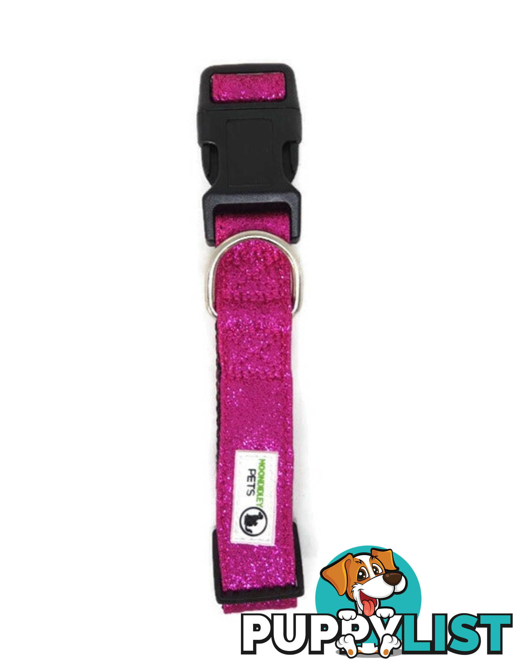 Bling Glitter Overlay Nylon Collar - Breakaway Buckle - Moondidley Pets - MDPCOLBLIMSIL