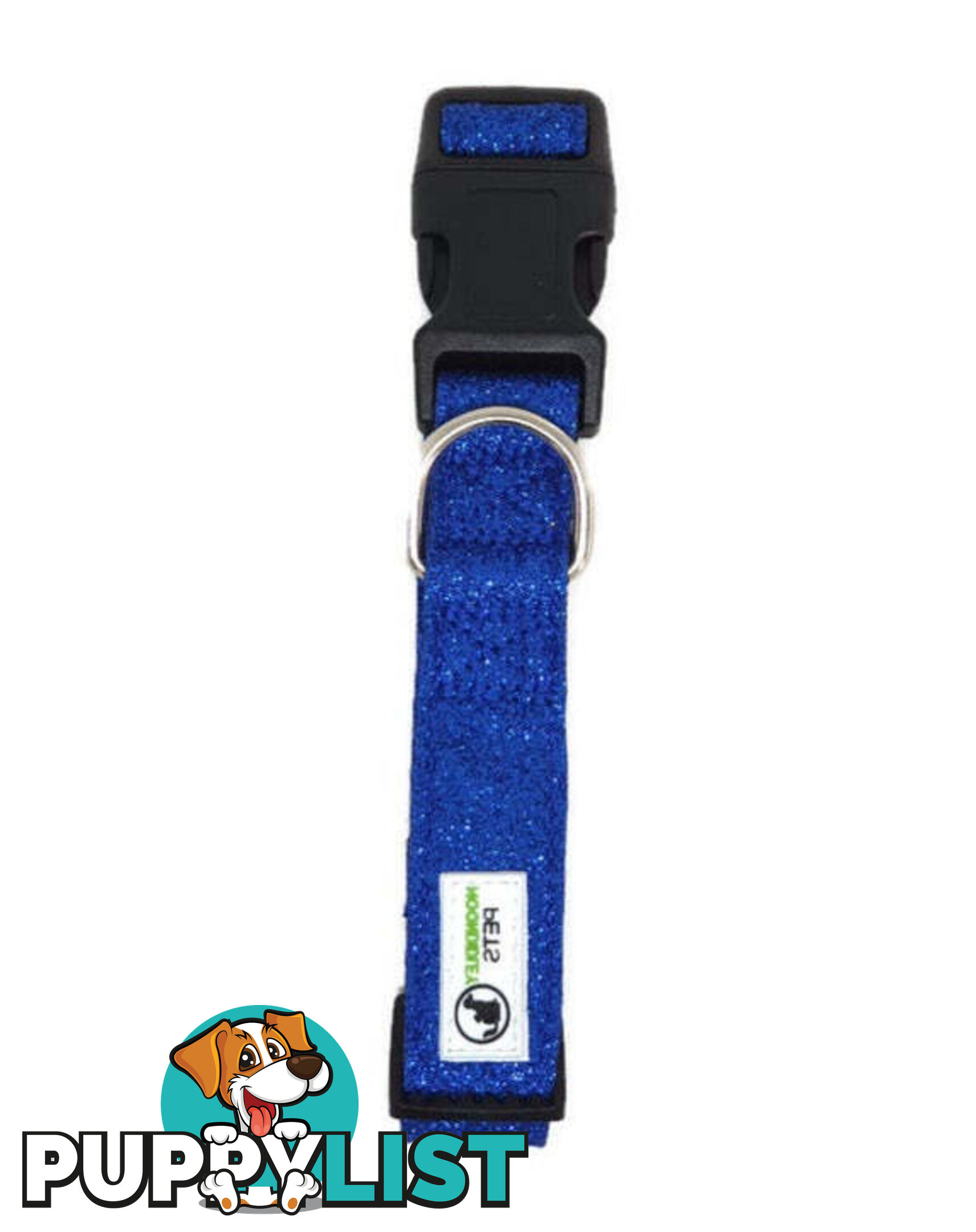 Bling Glitter Overlay Nylon Collar - Breakaway Buckle - Moondidley Pets - MDPCOLBLIMSIL