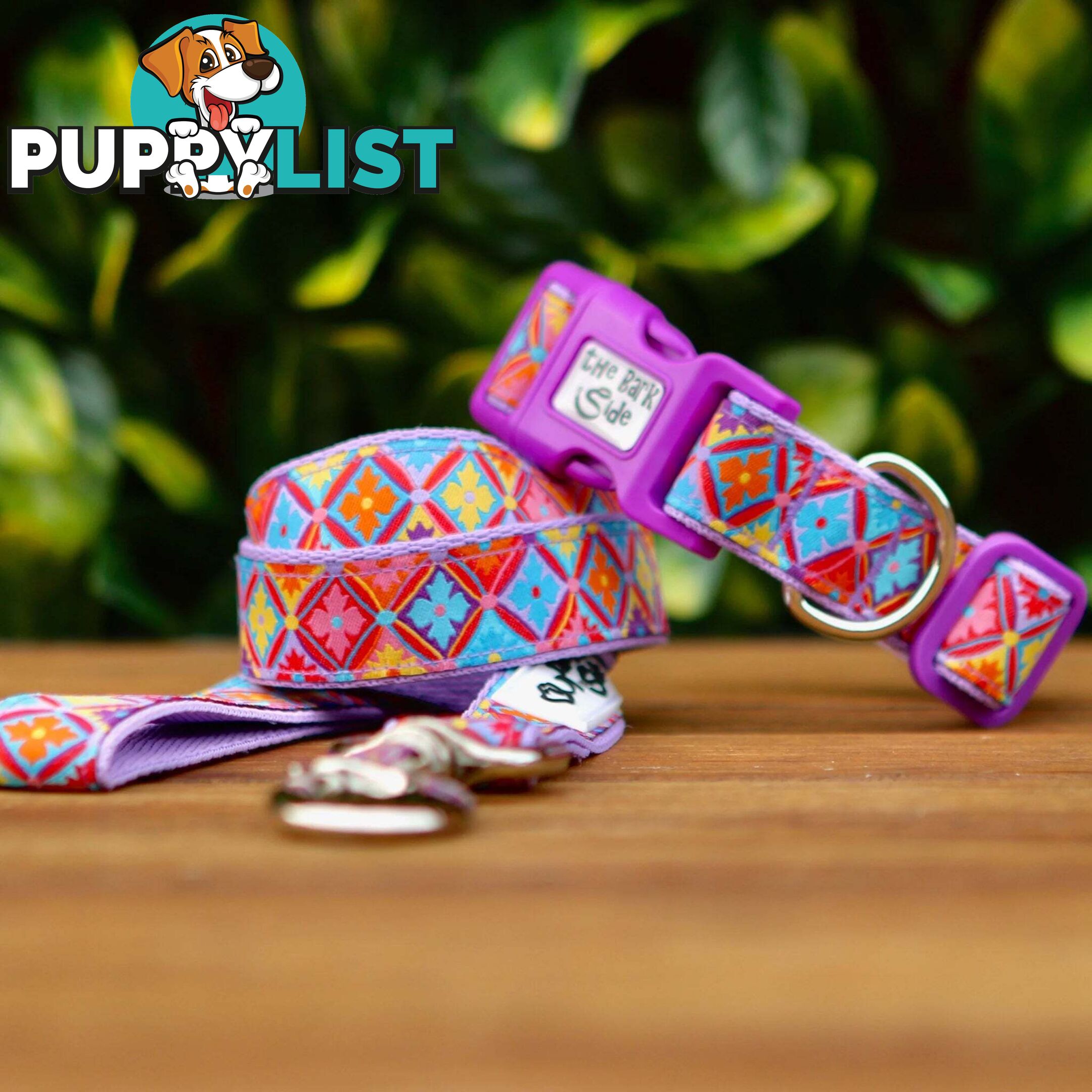 Purple Geometric Dog Collar / XS - L - Hand Made by The Bark Side - TBSGEOLGE