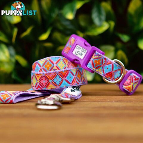 Purple Geometric Dog Collar / XS - L - Hand Made by The Bark Side - TBSGEOLGE