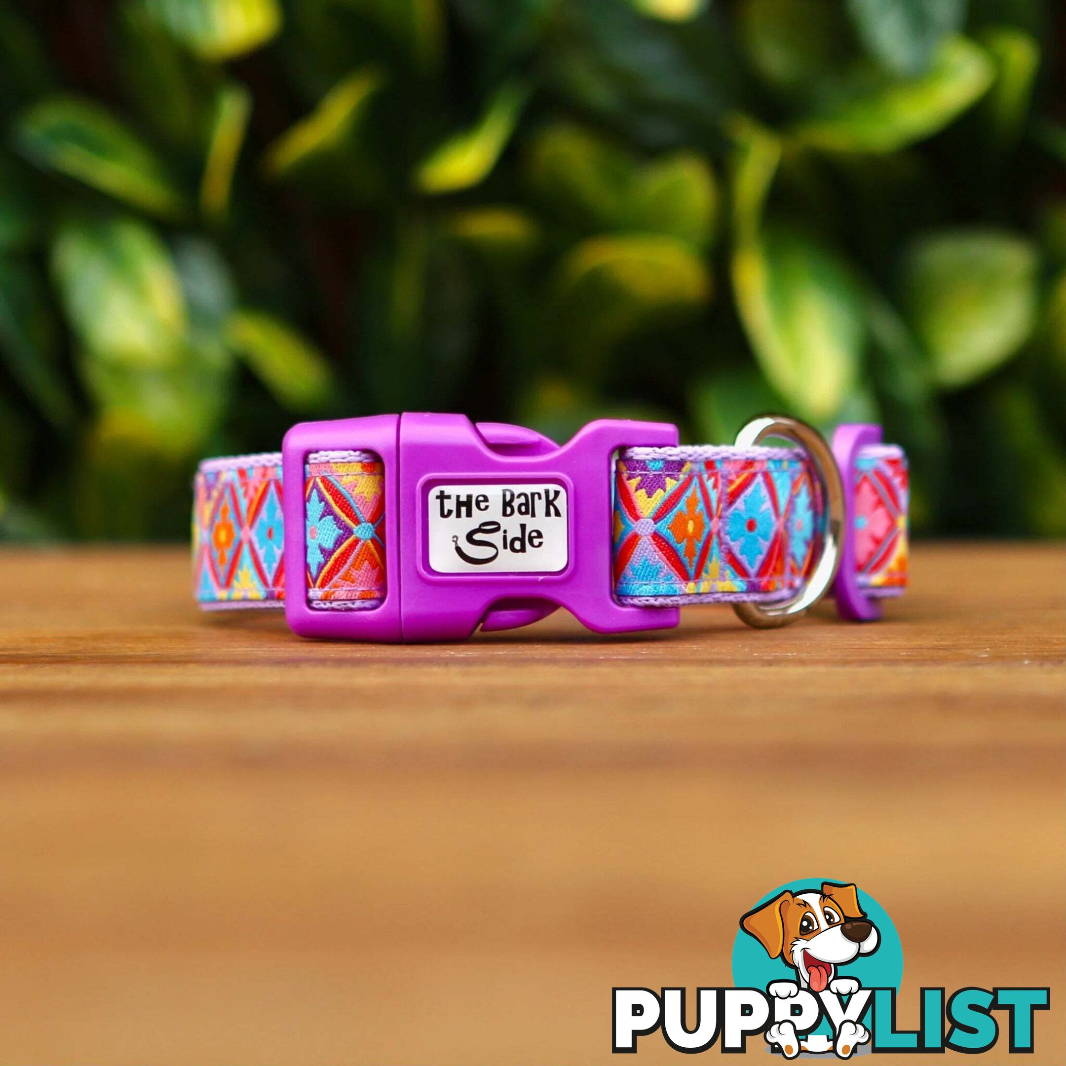 Purple Geometric Dog Collar / XS - L - Hand Made by The Bark Side - TBSGEOLGE