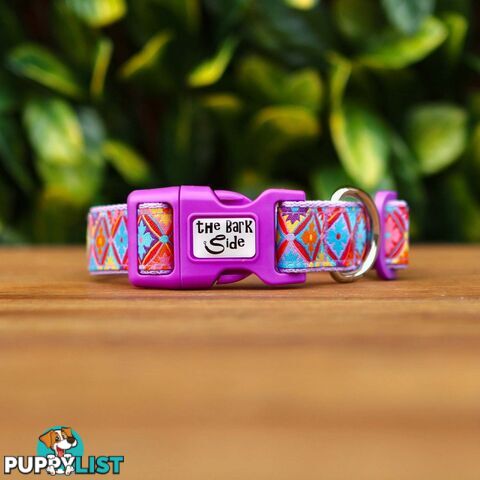 Purple Geometric Dog Collar / XS - L - Hand Made by The Bark Side - TBSGEOLGE