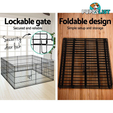 i.Pet 24" 8 Panel Dog Playpen Pet Fence Exercise Cage Enclosure Play Pen - PET-DOGPLAYPEN-24
