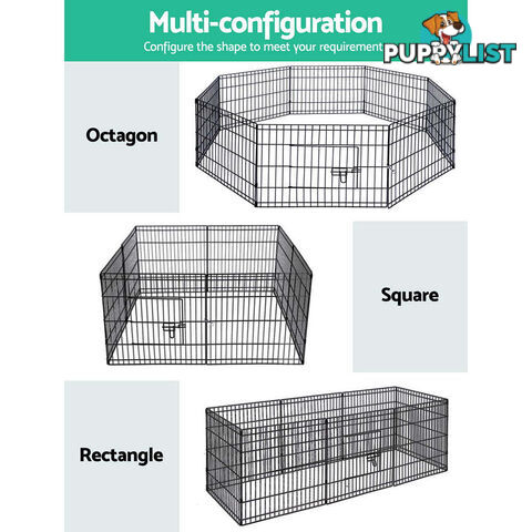 i.Pet 24" 8 Panel Dog Playpen Pet Fence Exercise Cage Enclosure Play Pen - PET-DOGPLAYPEN-24