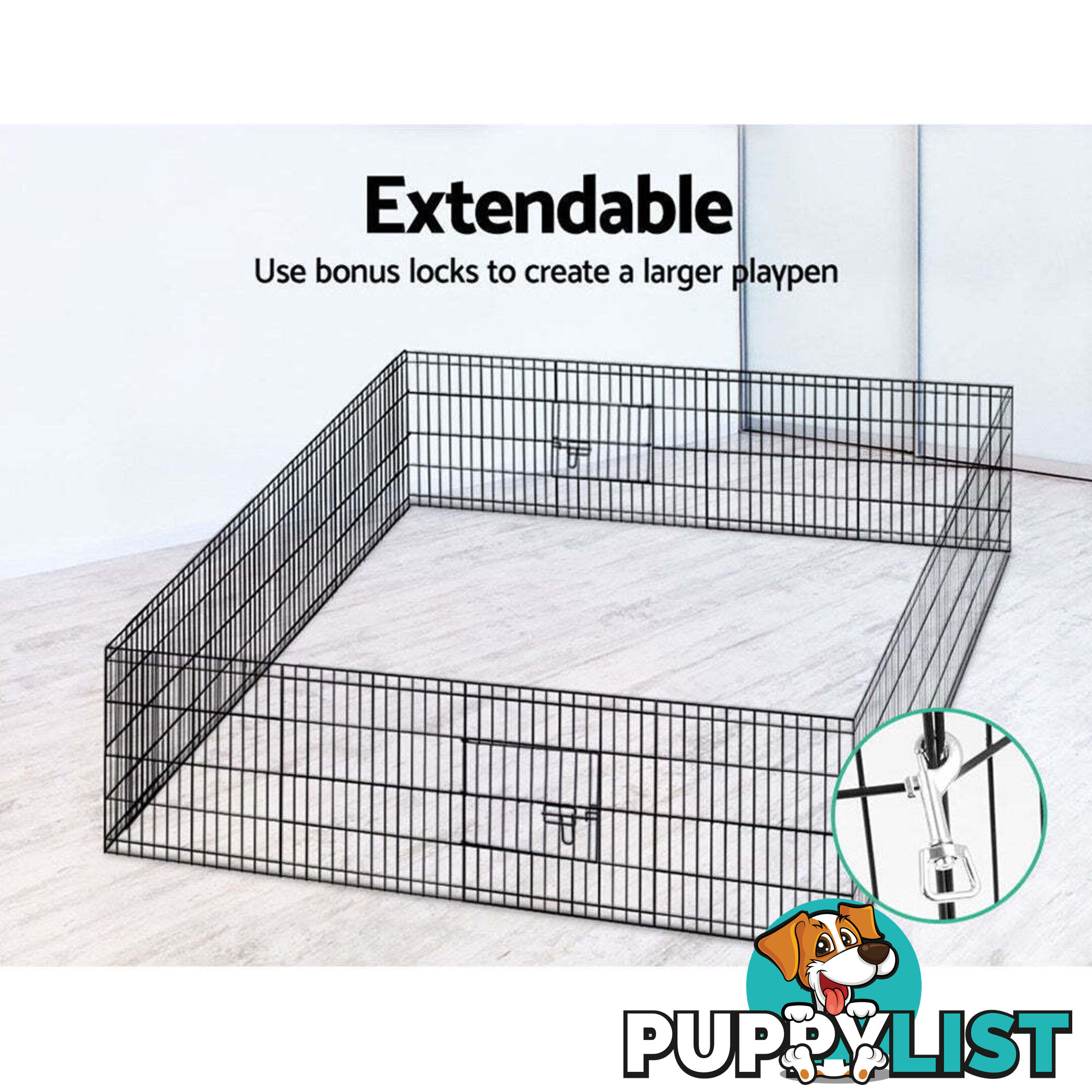 i.Pet 24" 8 Panel Dog Playpen Pet Fence Exercise Cage Enclosure Play Pen - PET-DOGPLAYPEN-24