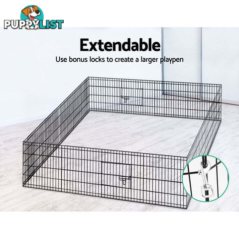 i.Pet 24" 8 Panel Dog Playpen Pet Fence Exercise Cage Enclosure Play Pen - PET-DOGPLAYPEN-24