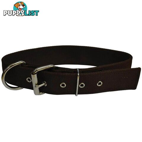 Dog Collar Tough Wide Double Layer Nylon Heavy Duty - Prestige. - PPP-18-1350-20-BK
