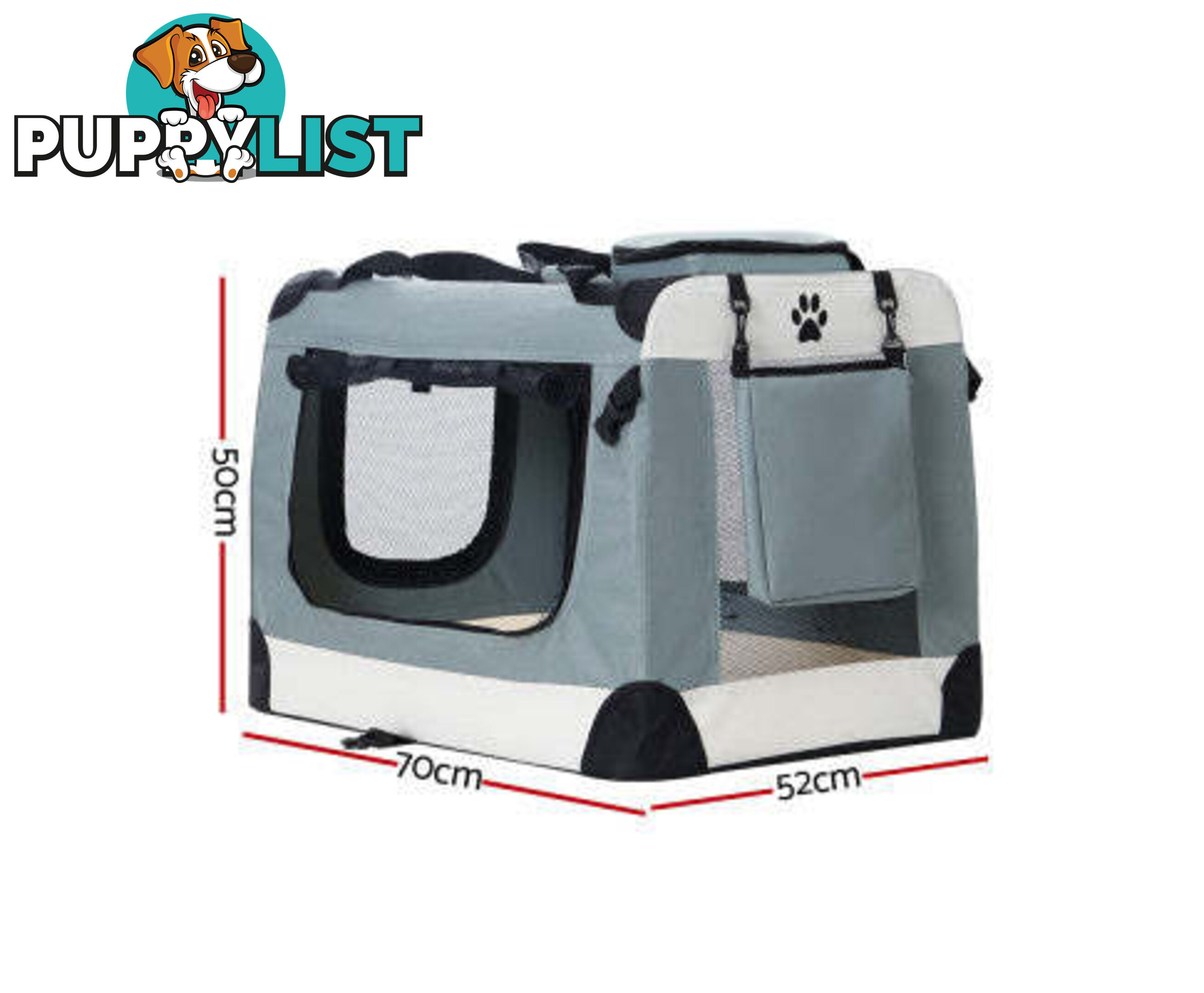 i.Pet Pet Carrier Soft Crate Dog Cat Travel Portable Cage Kennel Foldable - PET-CARRIER-L-BL