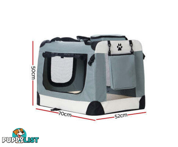 i.Pet Pet Carrier Soft Crate Dog Cat Travel Portable Cage Kennel Foldable - PET-CARRIER-L-BL
