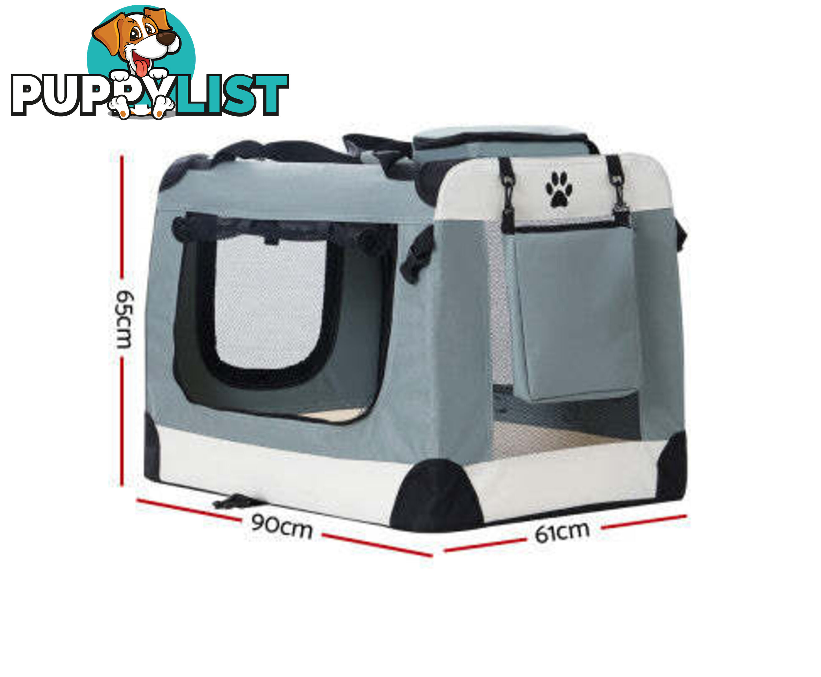 i.Pet Pet Carrier Soft Crate Dog Cat Travel Portable Cage Kennel Foldable - PET-CARRIER-L-BL