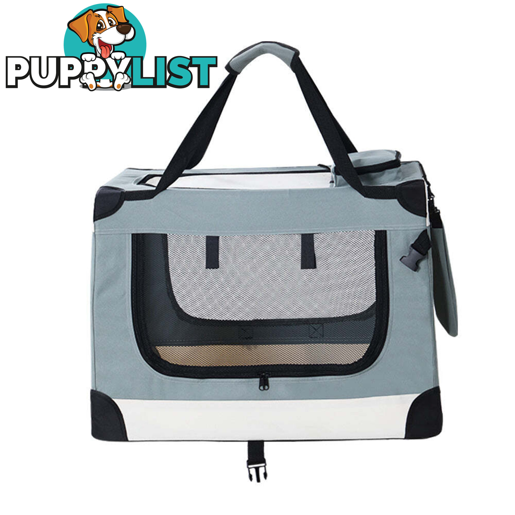 i.Pet Pet Carrier Soft Crate Dog Cat Travel 70x52CM Portable Foldable Car Large - PET-CARRIER-L-BL