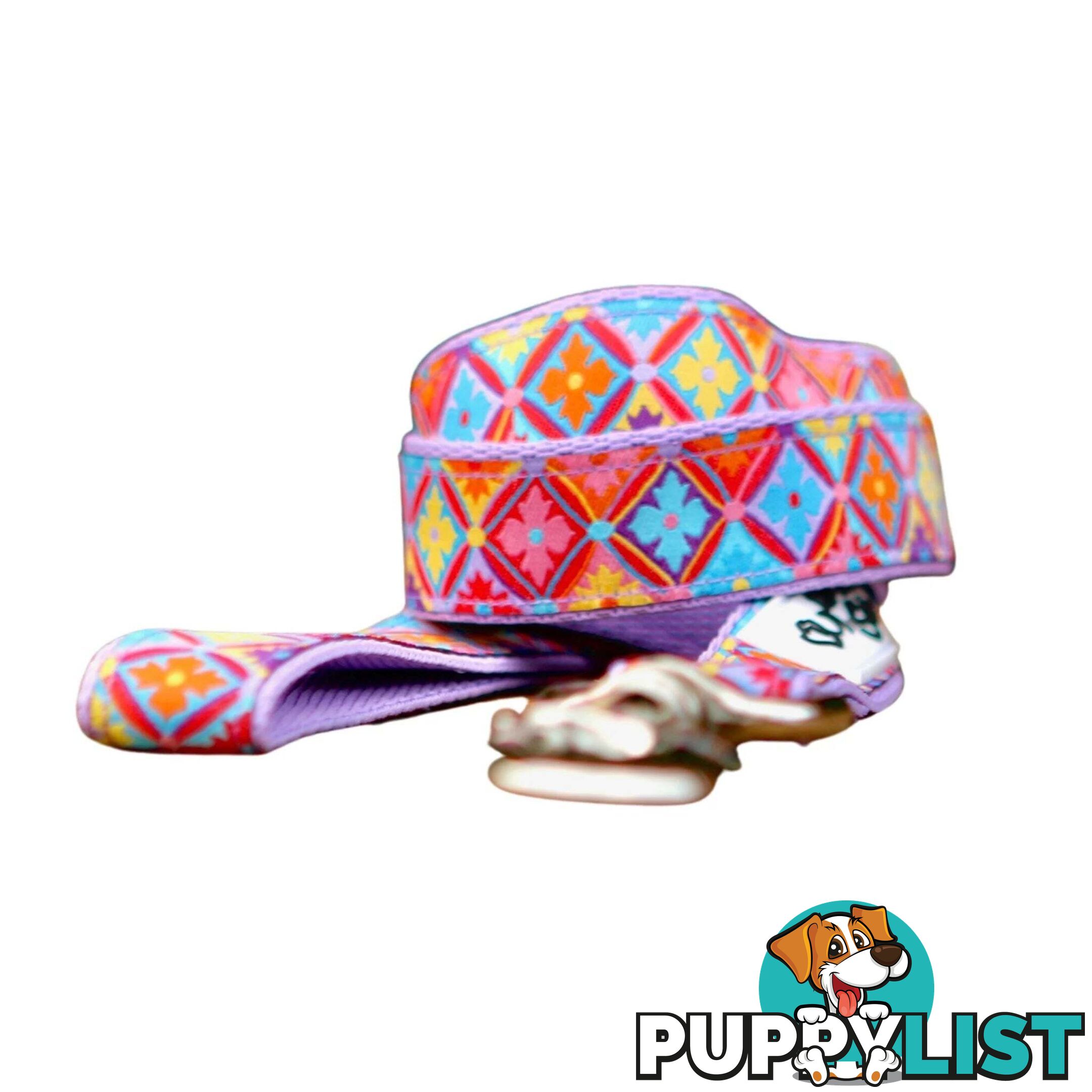 Purple Geometric Dog Lead / Dog Leash - Hand Made by The Bark Side - TBSLDGEO201.2
