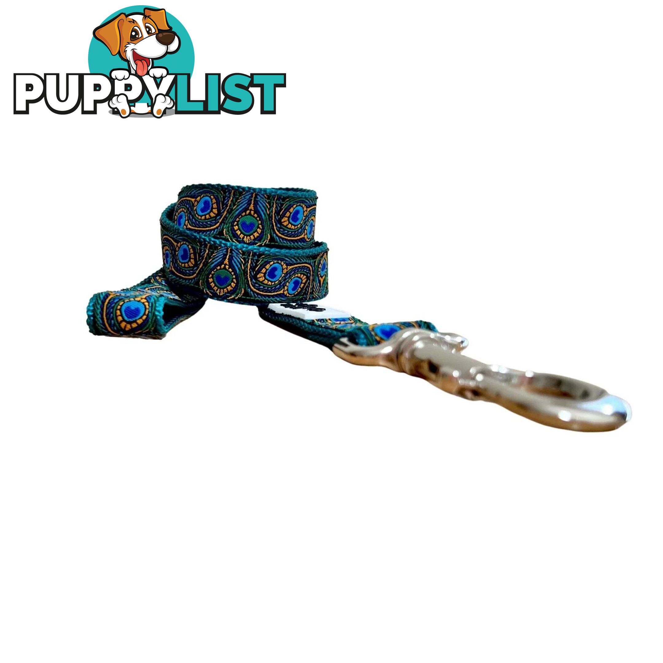 Peacock Feather Dog Lead / Leash - Hand Made by The Bark Side - TBSLDPEATEA251.2