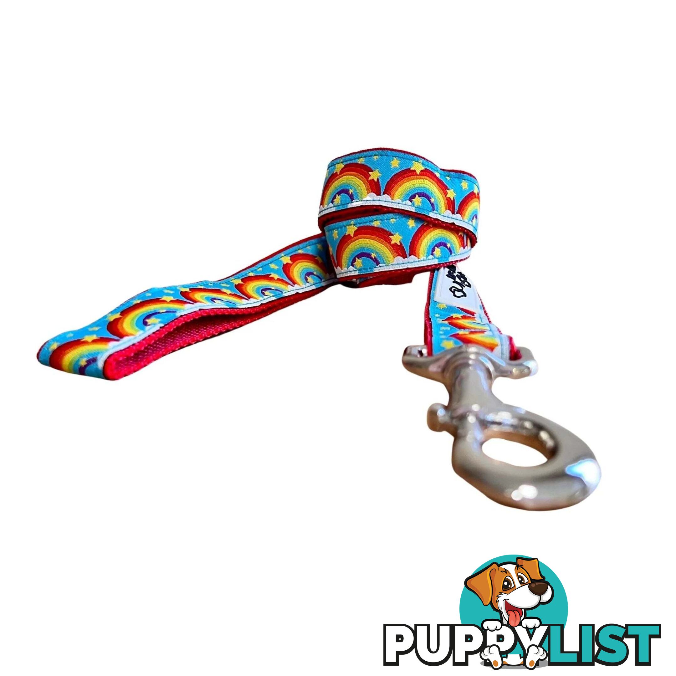 Rainbow Dog Lead / Dog Leash - Hand Made by The Bark Side - TBSLDRAIRED201.8