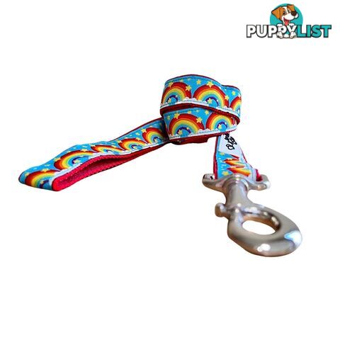 Rainbow Dog Lead / Dog Leash - Hand Made by The Bark Side - TBSLDRAIRED201.8