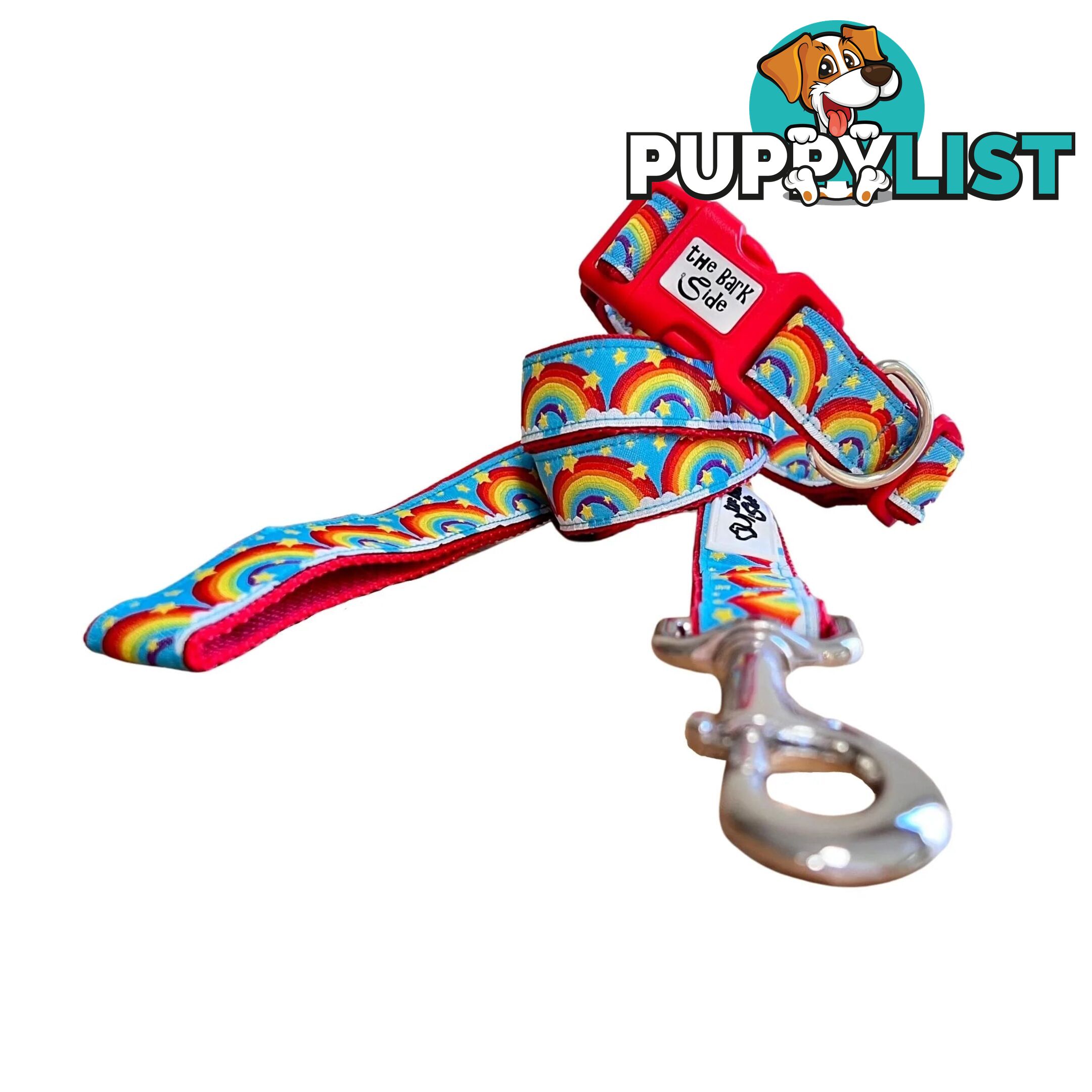 Rainbow Dog Lead / Dog Leash - Hand Made by The Bark Side - TBSLDRAIRED201.8