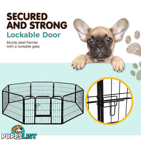 i.Pet 24" 8 Panel Dog Playpen Pet Exercise Cage Enclosure Fence Play Pen - PET-DOGPLAYPEN-H60