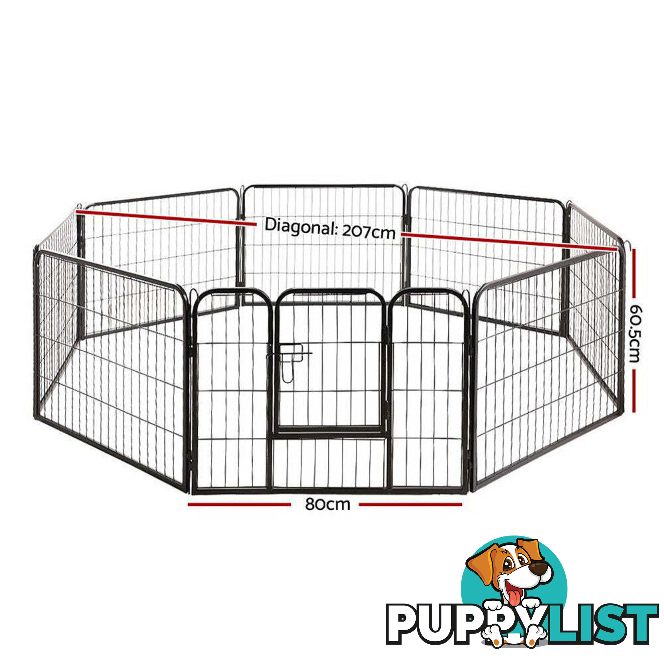 i.Pet 24" 8 Panel Dog Playpen Pet Exercise Cage Enclosure Fence Play Pen - PET-DOGPLAYPEN-H60