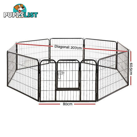 i.Pet 24" 8 Panel Dog Playpen Pet Exercise Cage Enclosure Fence Play Pen - PET-DOGPLAYPEN-H60