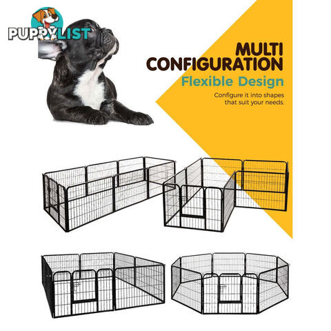 i.Pet 24" 8 Panel Dog Playpen Pet Exercise Cage Enclosure Fence Play Pen - PET-DOGPLAYPEN-H60