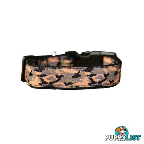 Camouflage Dog Collar - Hand Made by The Bark Side - TBSCAMMEDBLU