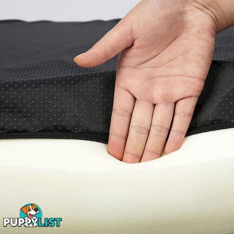 Dog Calming Bed Warm Soft Plush Comfy Sleeping Memory Foam Mattress Dark Grey - WB-PT1058-L-GY